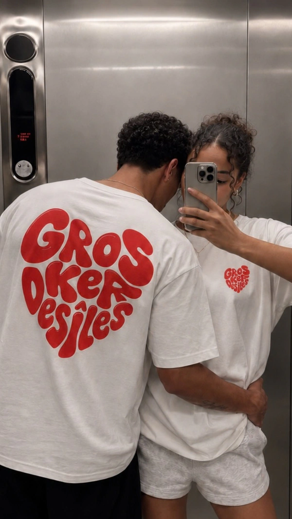 Tee shirt coeur blanc — photo 1