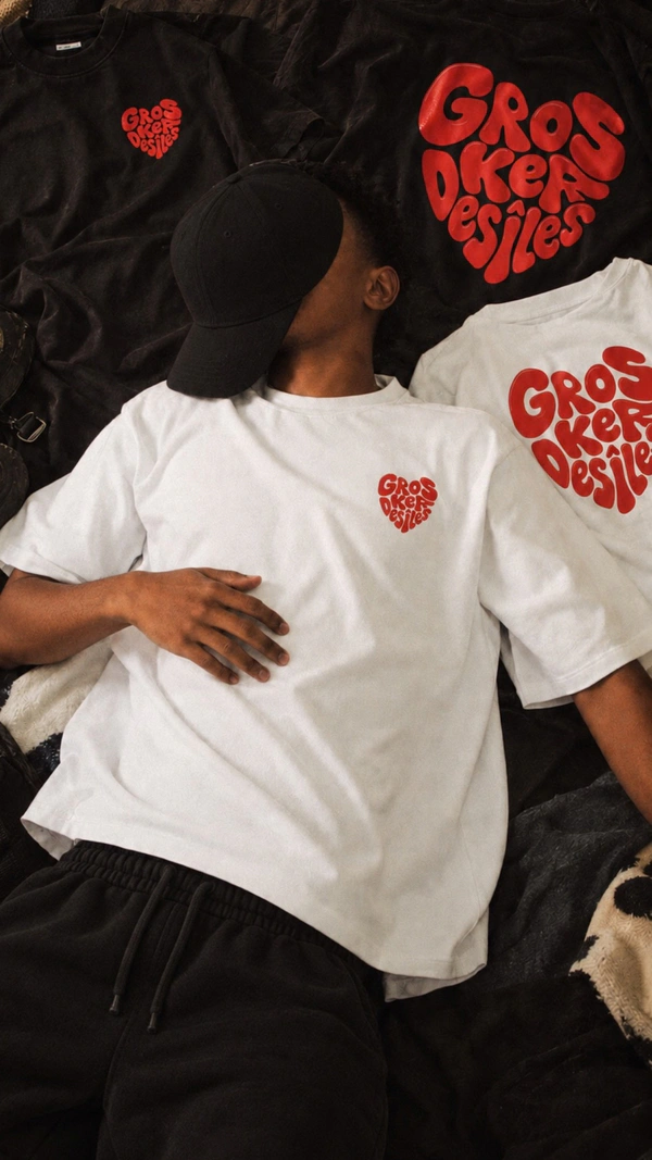 Tee shirt coeur blanc — photo 2