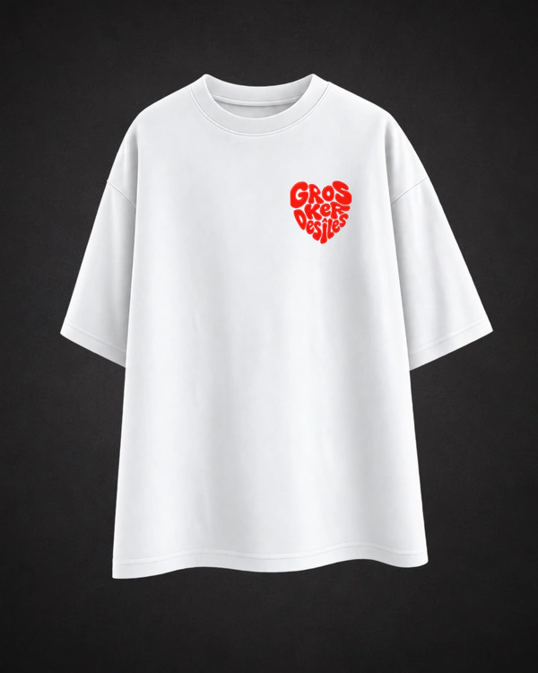 Tee shirt coeur blanc — coeur
